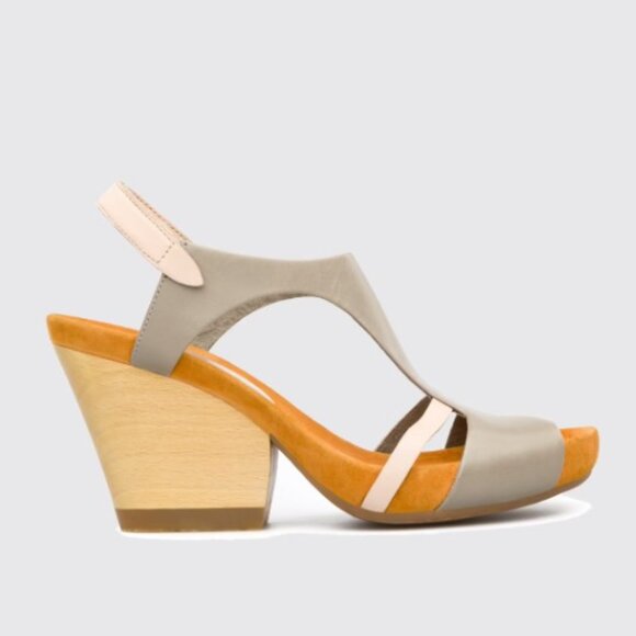 NWOT Camper Women's Gray & Tan Allegra Heeled Sandal (Size EU 40/US 9.0-9.5) - Picture 2 of 8